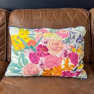 Anthropologie Bridgette Thornton Paint + Petals Pillow